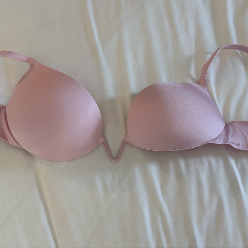 Skims Pink Ultimate Deep V push up bra 38 C